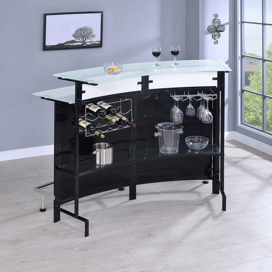 Keystone Home Bar in Black - Coaster Furniture