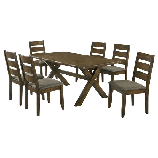 Alston 7-Piece Dining Set in Knotty Nutmeg - Coaster Furniture