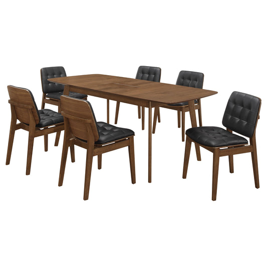 Redbridge 7-Piece Dining Set in Natural Walnut - Coaster Furniture