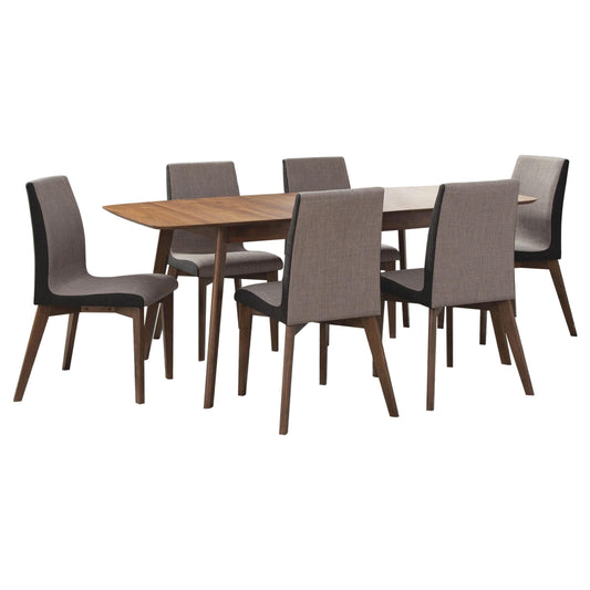 Redbridge 7-Piece Dining Set in Natural Walnut - Coaster Furniture