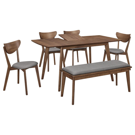 Alfredo 6-Piece Dining Set in Natural Walnut - Coaster Furniture