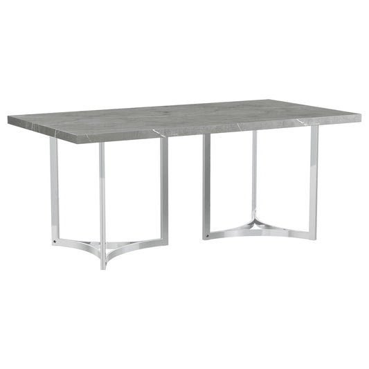 Sterling Dining Table in Grey Faux Marble - Coaster Furniture