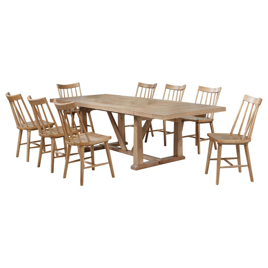 Middleton Dining Table 9-Piece Set in Natural / Black - Coaster Furniture