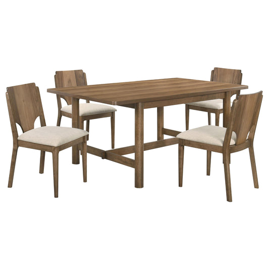 Crestmore Dining Table 5-Piece Set in Walnut - Coaster Furniture