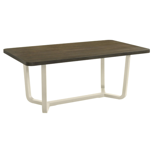 Biloxi Dining Table in Greyish Brown / Distressed White - Coaster Furniture