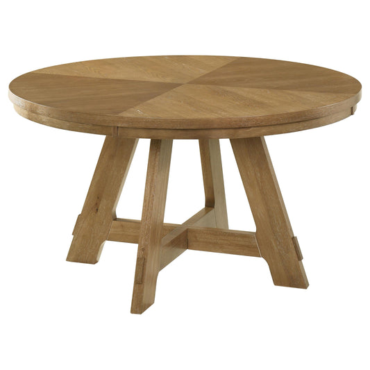 Danvers Dining Table in Brown Oak / Latte - Coaster Furniture