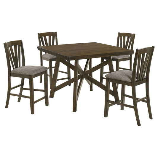 Canfield Counter Ht Table 5-Piece Set in Brown - Coaster Furniture