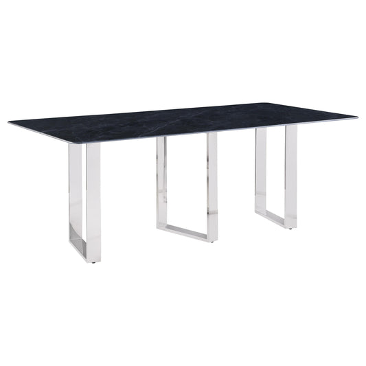 Desden Dining Table in Grey Marble - Coaster Furniture