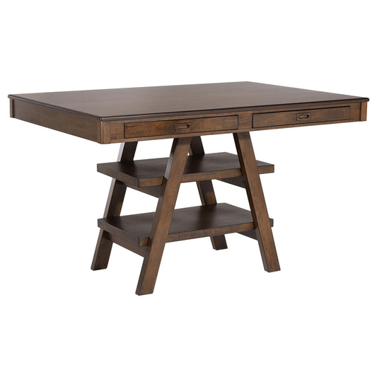 Dewey Counter Ht Dining Table in Walnut - Coaster Furniture