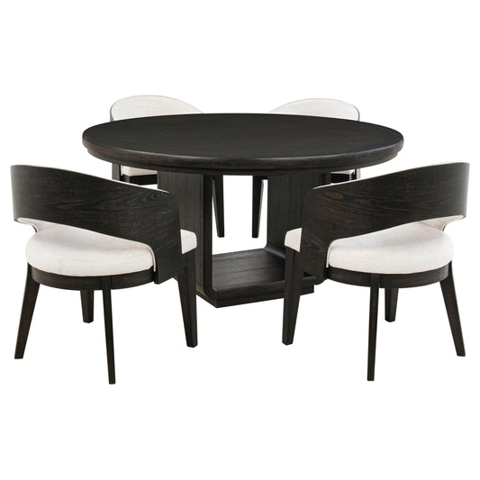 Leandro Dining Set in Cream / Burnished Black - Coaster Furniture
