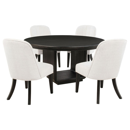 Leandro Dining Set in Cream / Burnished Black - Coaster Furniture