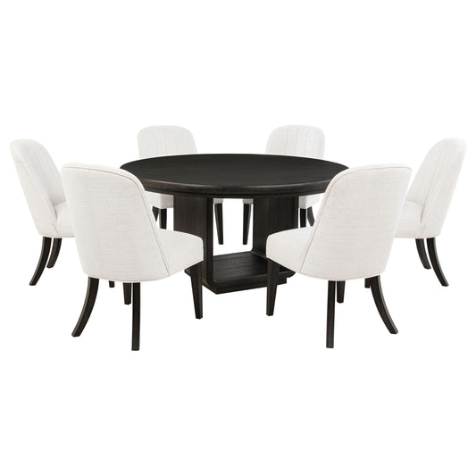 Leandro Dining Set in Cream / Burnished Black - Coaster Furniture