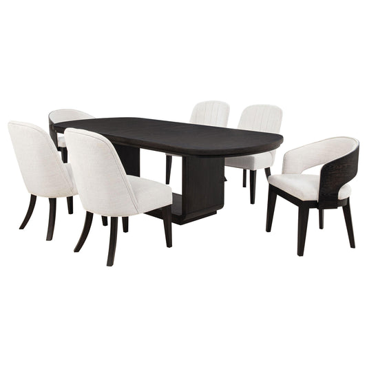 Leandro Dining Set in Cream / Burnished Black - Coaster Furniture