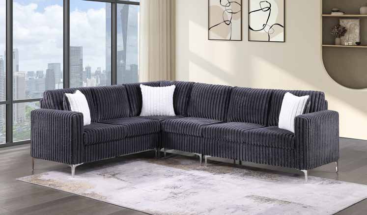 3726 Charcoal Sectional Overall Living Room Set