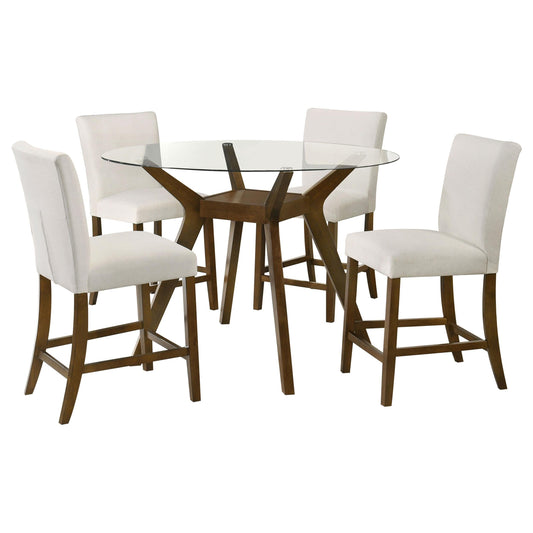 Paxton Counter Height Dining Set in Brown / Beige - Coaster Furniture