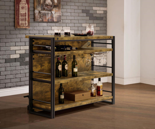 Renaldi Home Bar in Rustic Nutmeg - Coaster Furniture