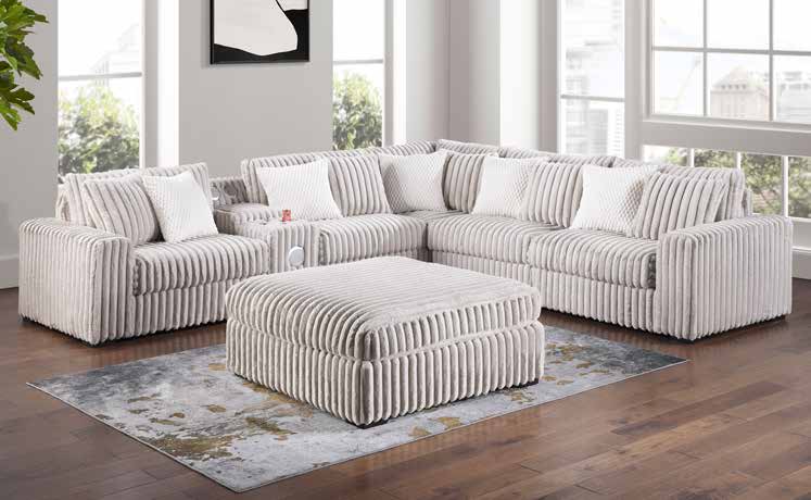 3822-6B Taupe Modular 6pc Secional Living Room Set