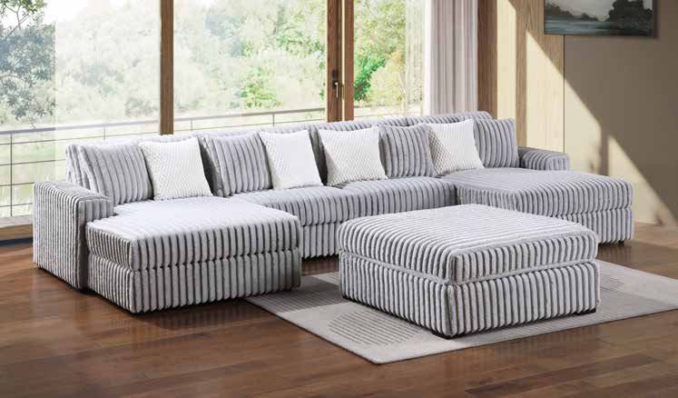 3823-4C Light Grey Modular 4pc Secional Living Room Set