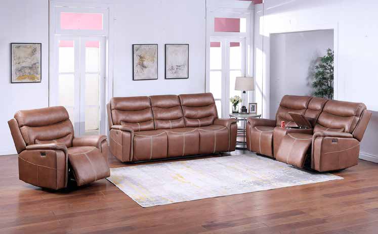 7412 Light Brown Power Living Room Set