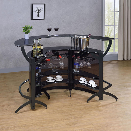 Dallas Home Bar Set in Black - Coaster Furniture