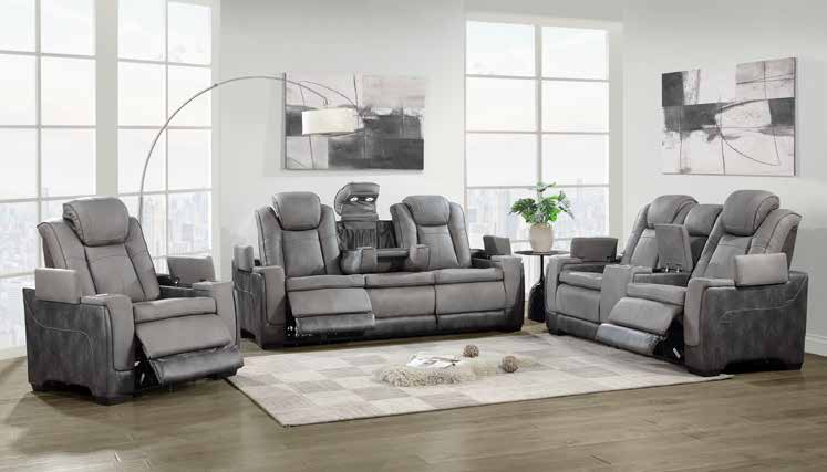 9584 Grey Power Living Room Set