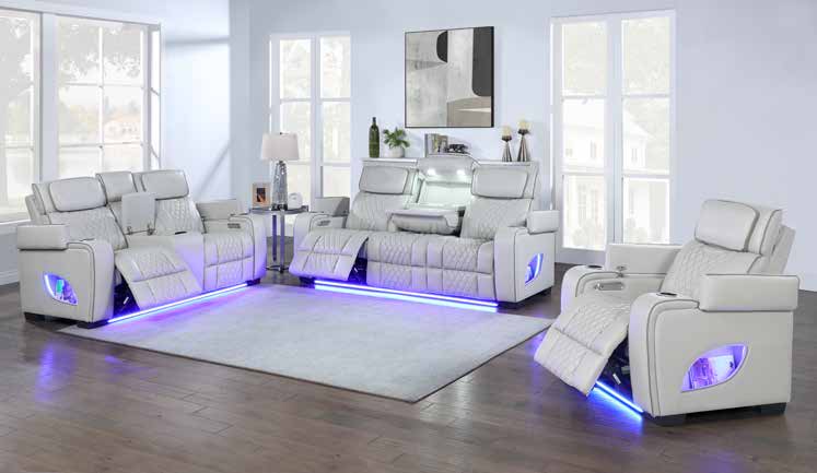 9611 Gray Ice Power Living Room Set