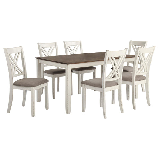 Fortress 7-Piece Dining Set in Vintage Vanilla - Coaster Furniture