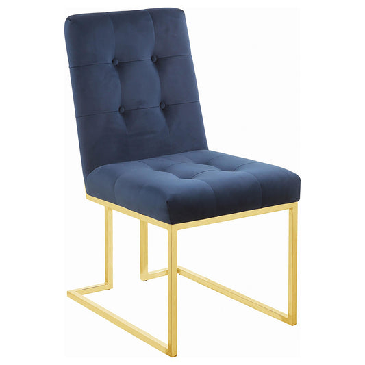 Cisco Side Chair in Blue / Gold - Coaster Furniture