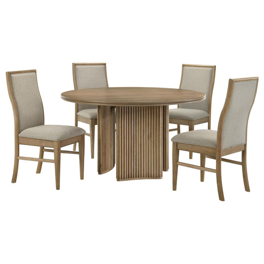 Adina Dining Set in Barley / Distressed Light Brown - Coaster Furniture