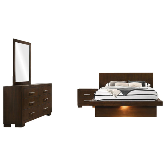 Jessica Eastern King Bed 4-Piece Set in Cappuccino - Coaster Furniture