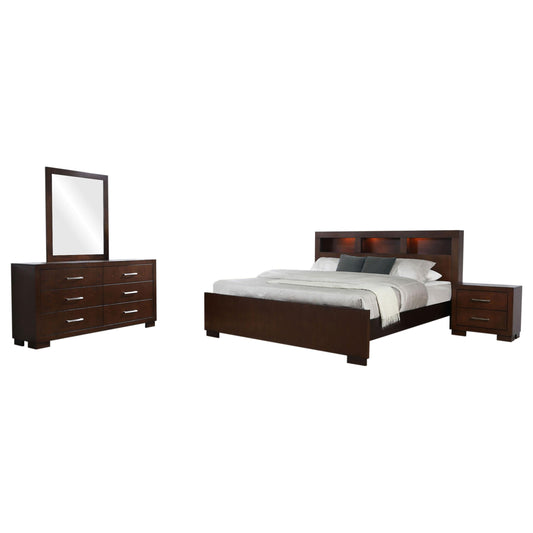 Jessica Queen Bed 4-Piece Set in Cappuccino - Coaster Furniture
