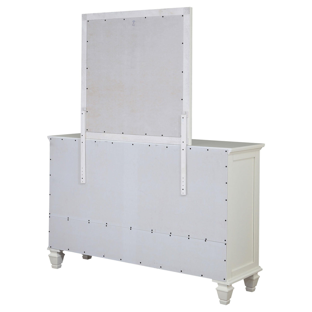 Sandy Beach Dresser With Mirror in Cream White - Coaster Furniture