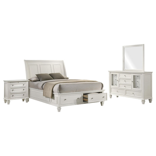 Sandy Beach E King 4-Piece Set in Cream White - Coaster Furniture