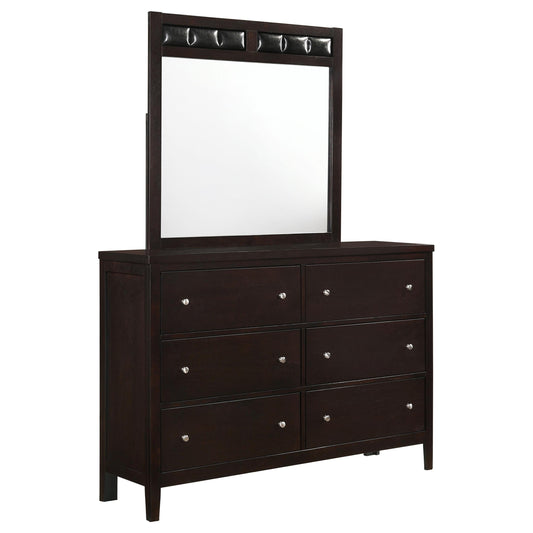 Carlton Dresser With Mirror in Cappuccino - Coaster Furniture
