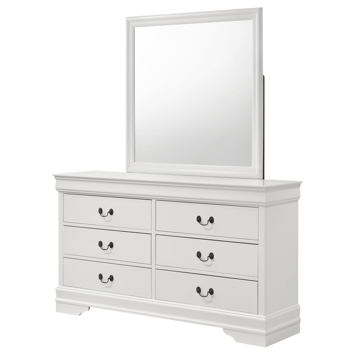 Louis Philippe Dresser With Mirror - White