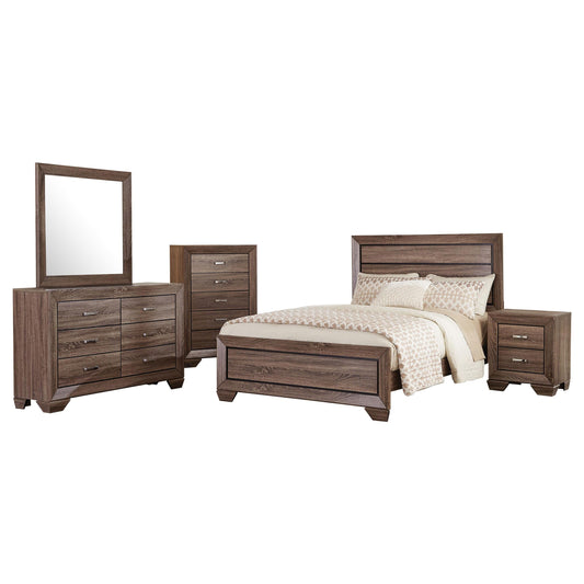 Kauffman Queen Bed 5-Piece Set in Washed Taupe - Coaster Furniture