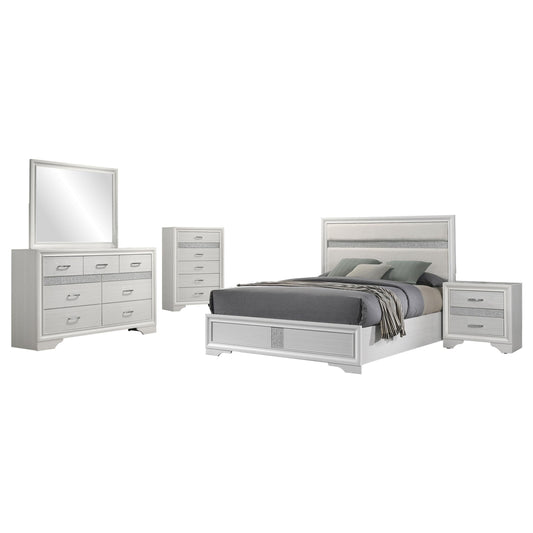 Miranda Full Bed 5-Piece Set in White - Coaster Furniture