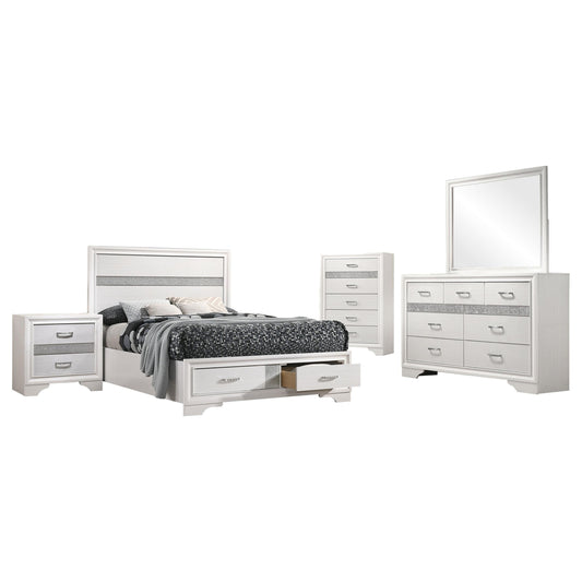 Miranda Full Bed 5-Piece Set in White - Coaster Furniture