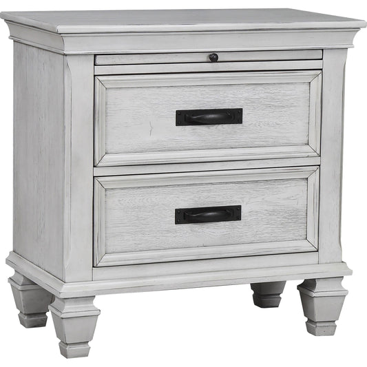 Franco Nightstand in Distressed White - Coaster Furniture
