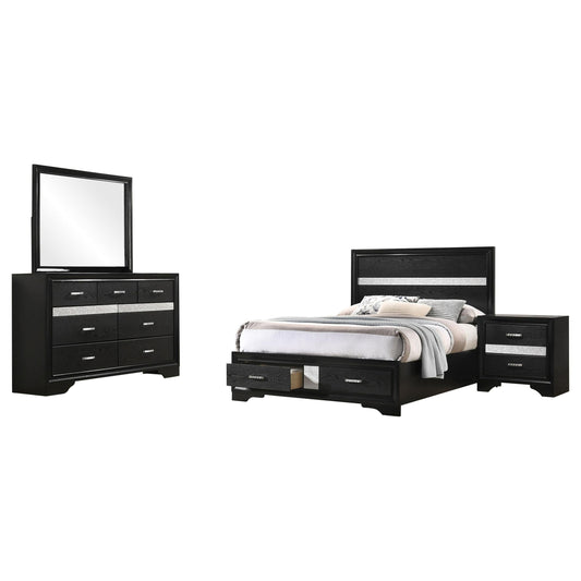 Miranda Full Bed 4-Piece Set in Black - Coaster Furniture