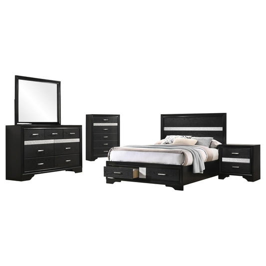 Miranda Full Bed 5-Piece Set in Black - Coaster Furniture