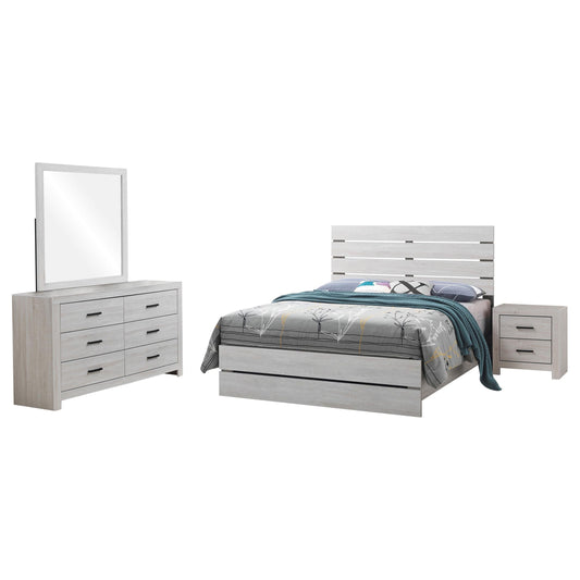 Brantford Eastern King Bed 4-Piece Set in Coastal White - Coaster Furniture