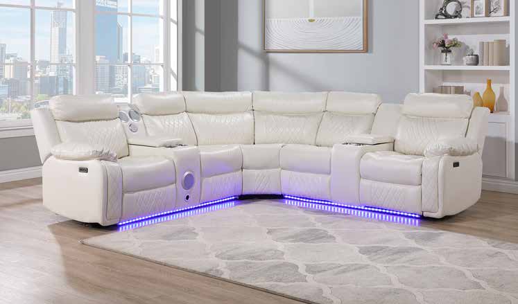 8871 White Power Reclining Sectional Overall Dimensions Living Room Set