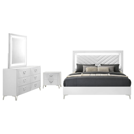 Cassia 4-Piece Set in White High Gloss