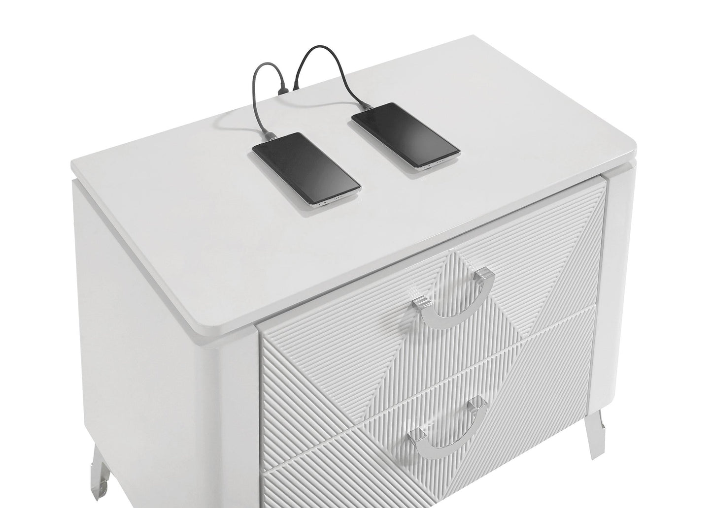 Cassia Nightstand in White High Gloss - Coaster Furniture