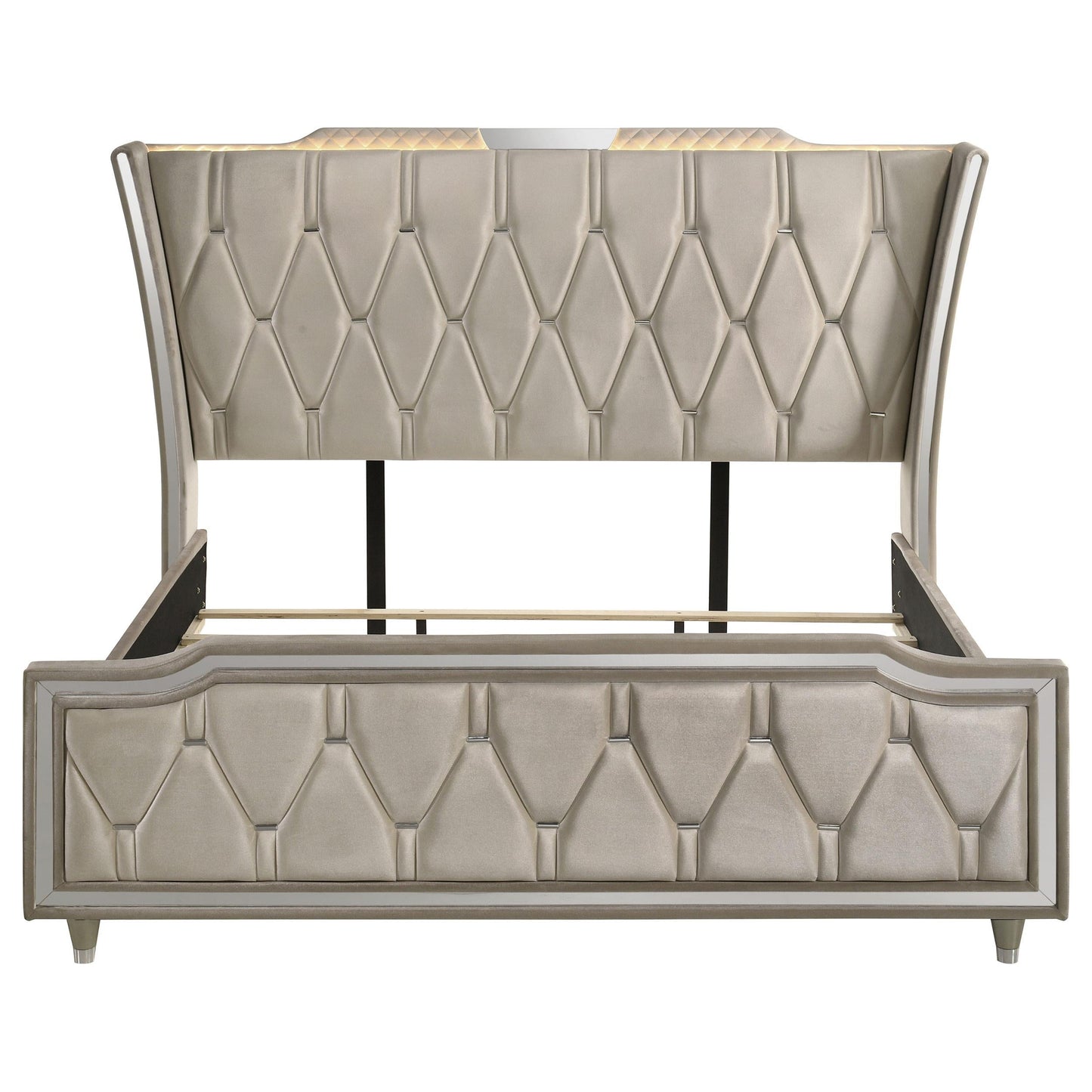 Lorient E King Bed - Ivory / Camel