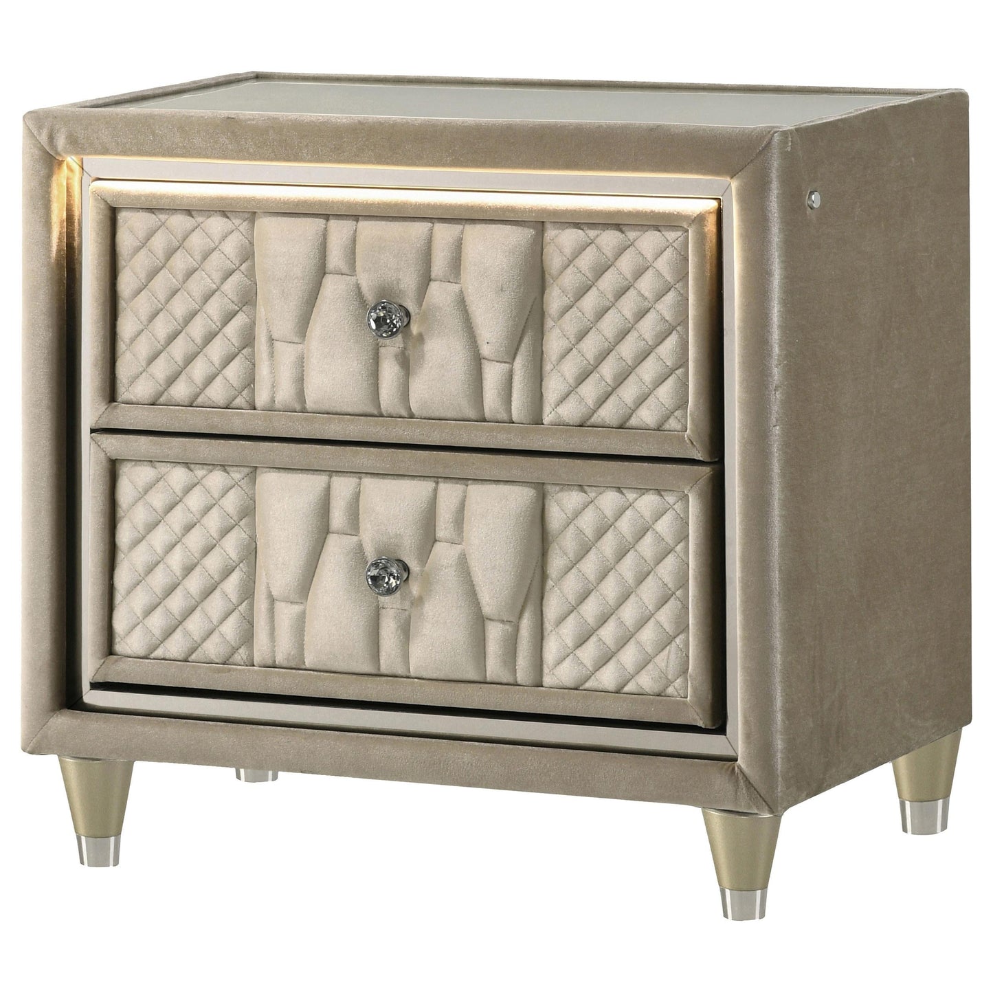 Lorient Nightstand - Ivory / Camel