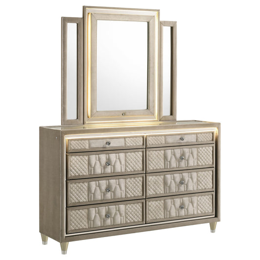 Lorient Dresser With Mirror in Ivory / Camel - Coaster Furniture