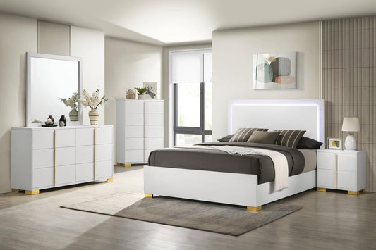 Marceline Queen Bed 5-Piece Set - White