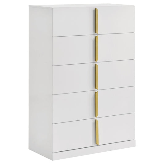 Ines Chest in White High Gloss - Coaster Furniture